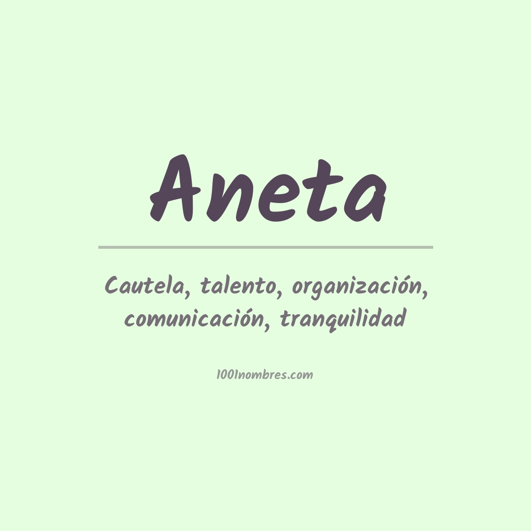 Significado del nombre Aneta Significado del nombre Aneta