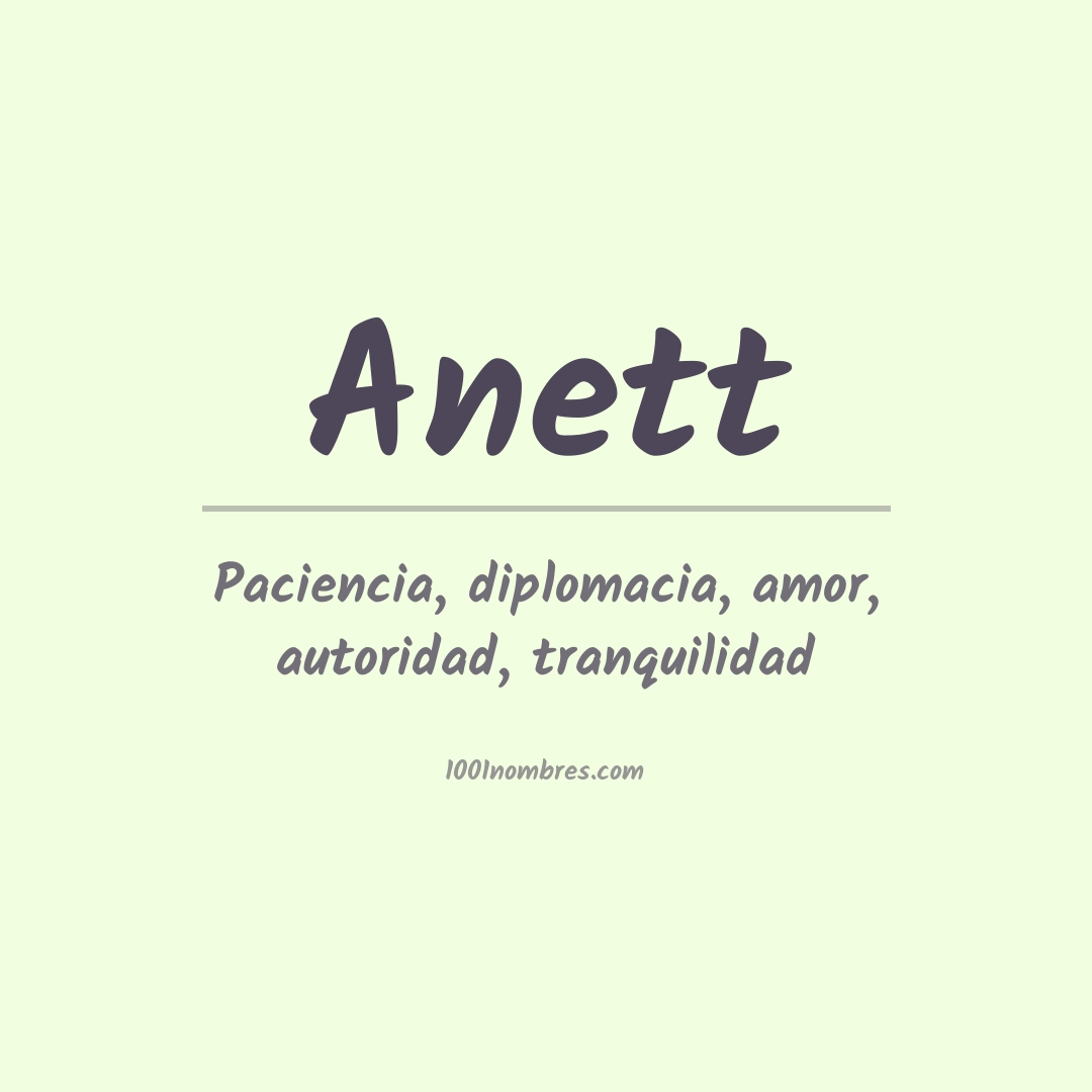 Significado del nombre Anett Significado del nombre Anett