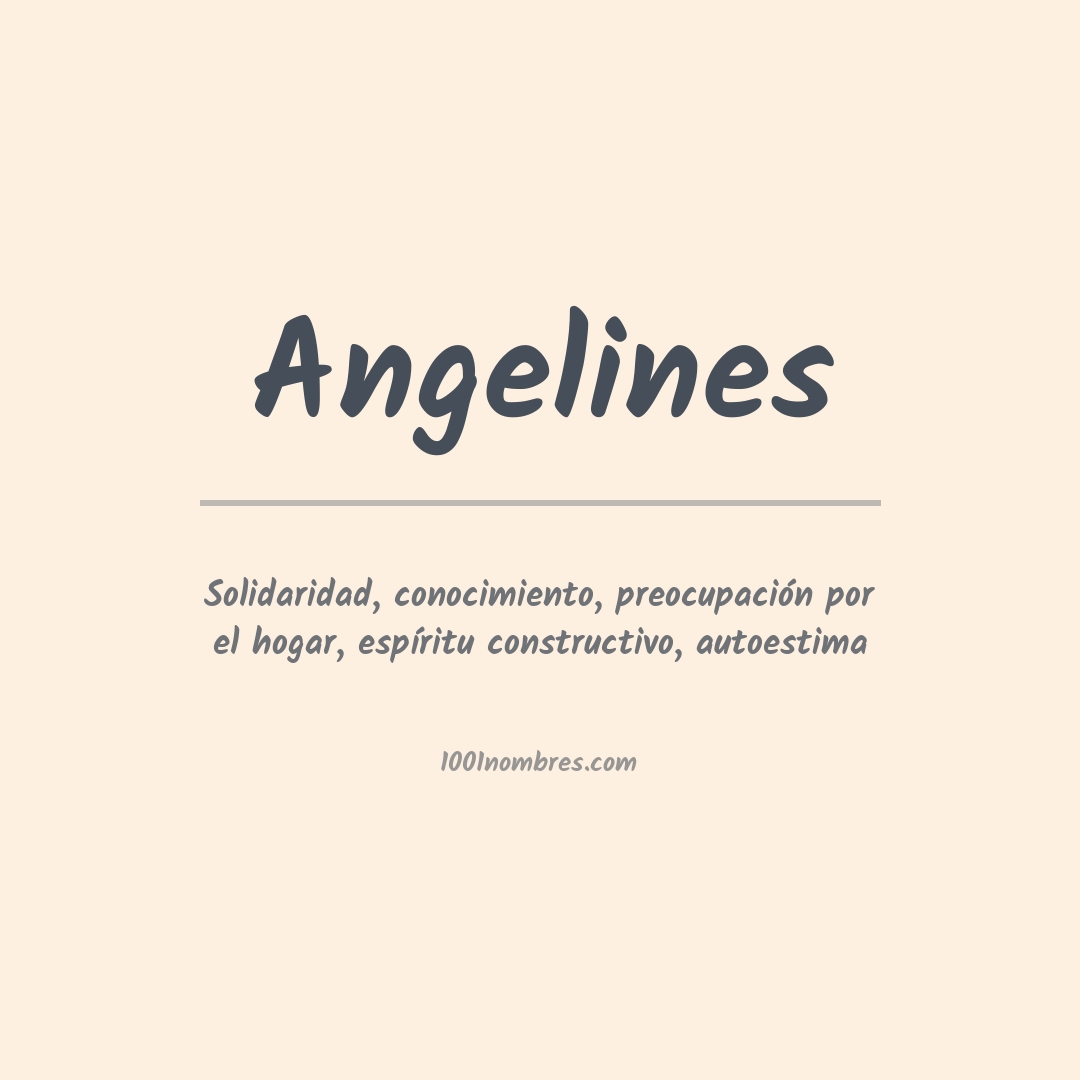 Significado del nombre Angelines Significado del nombre Angelines