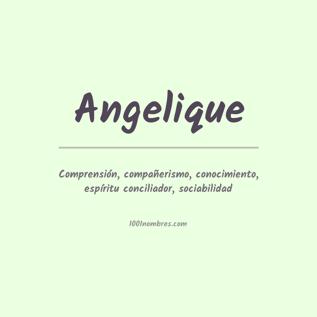 Significado del nombre Angelique