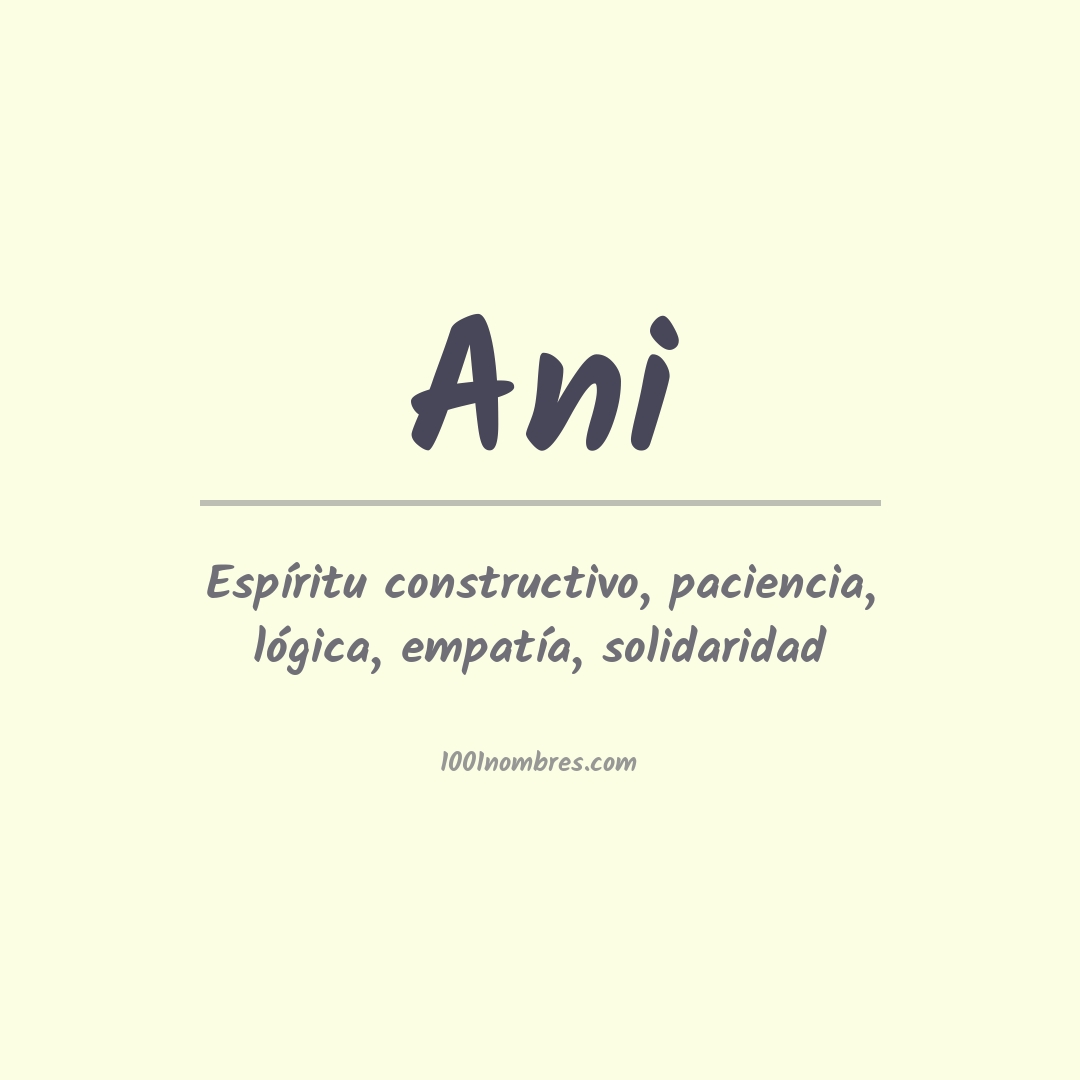 Significado del nombre Ani