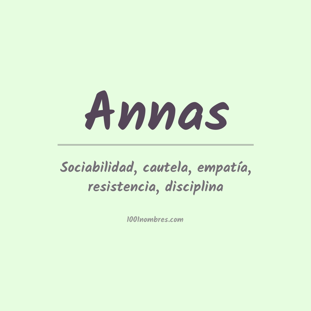 Significado del nombre Annas