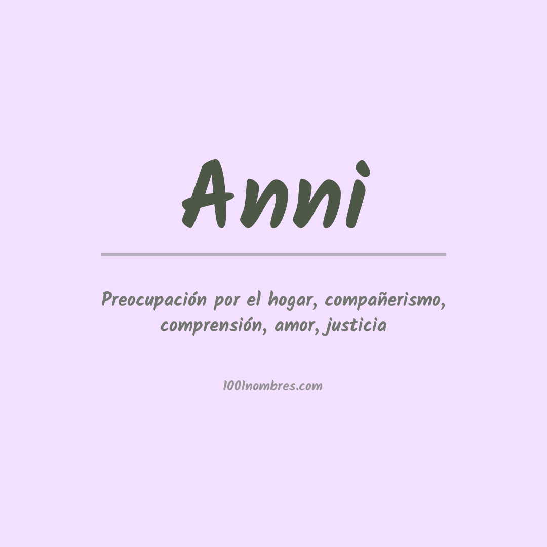 Significado del nombre Anni