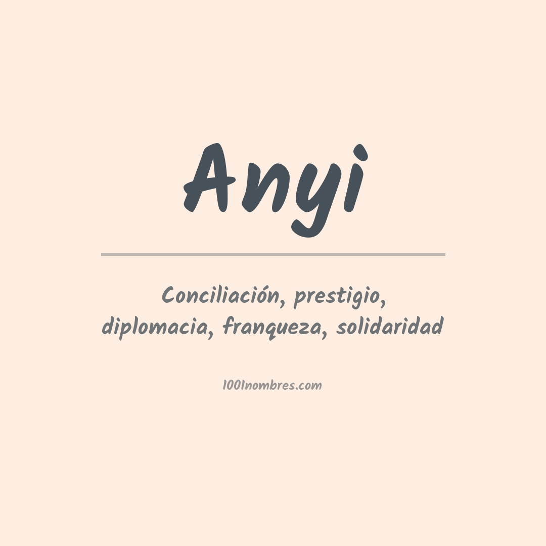 Significado del nombre Anyi