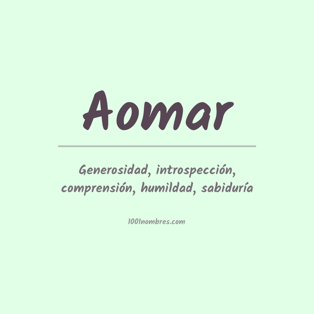 Significado del nombre Aomar