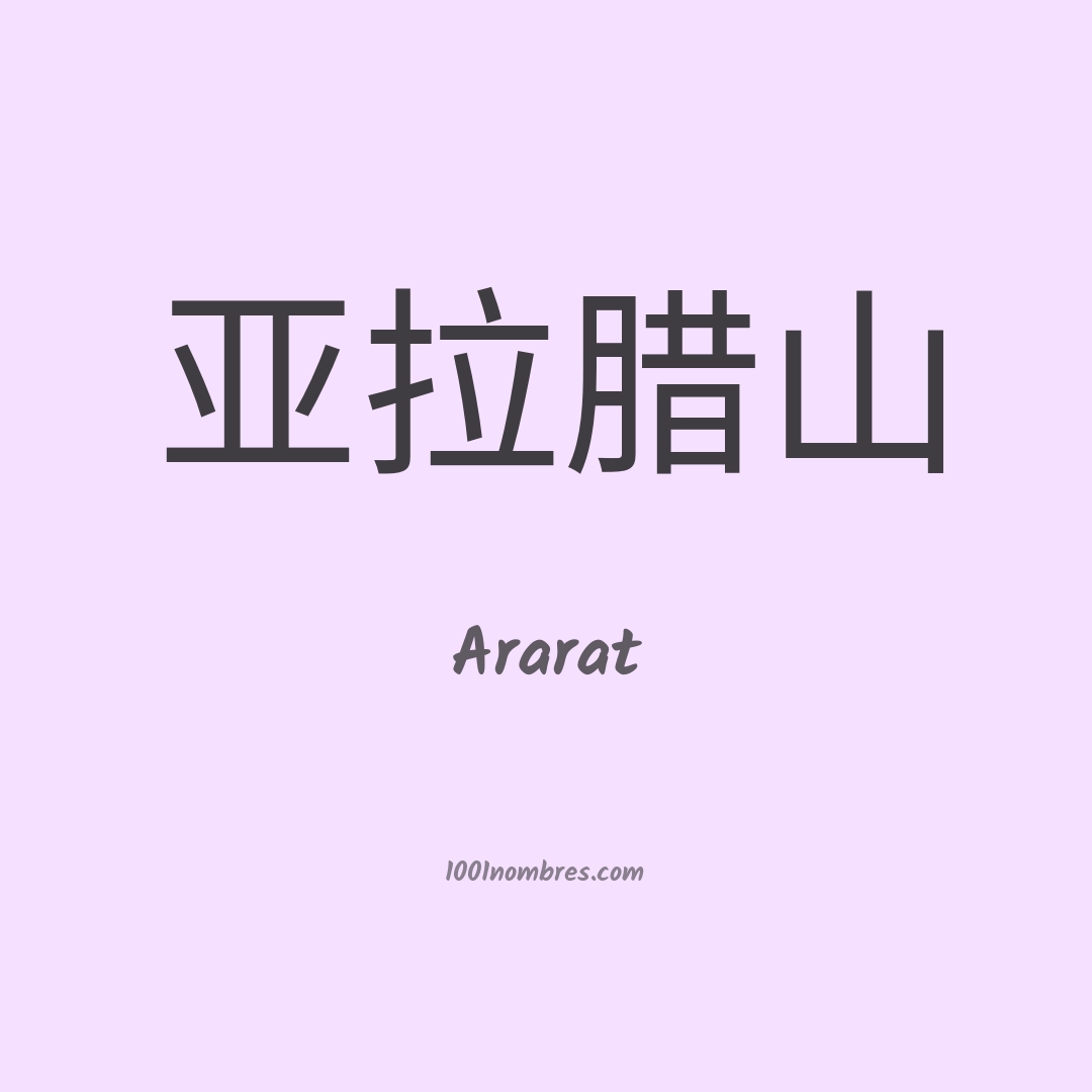 Ararat en chino Ararat en chino