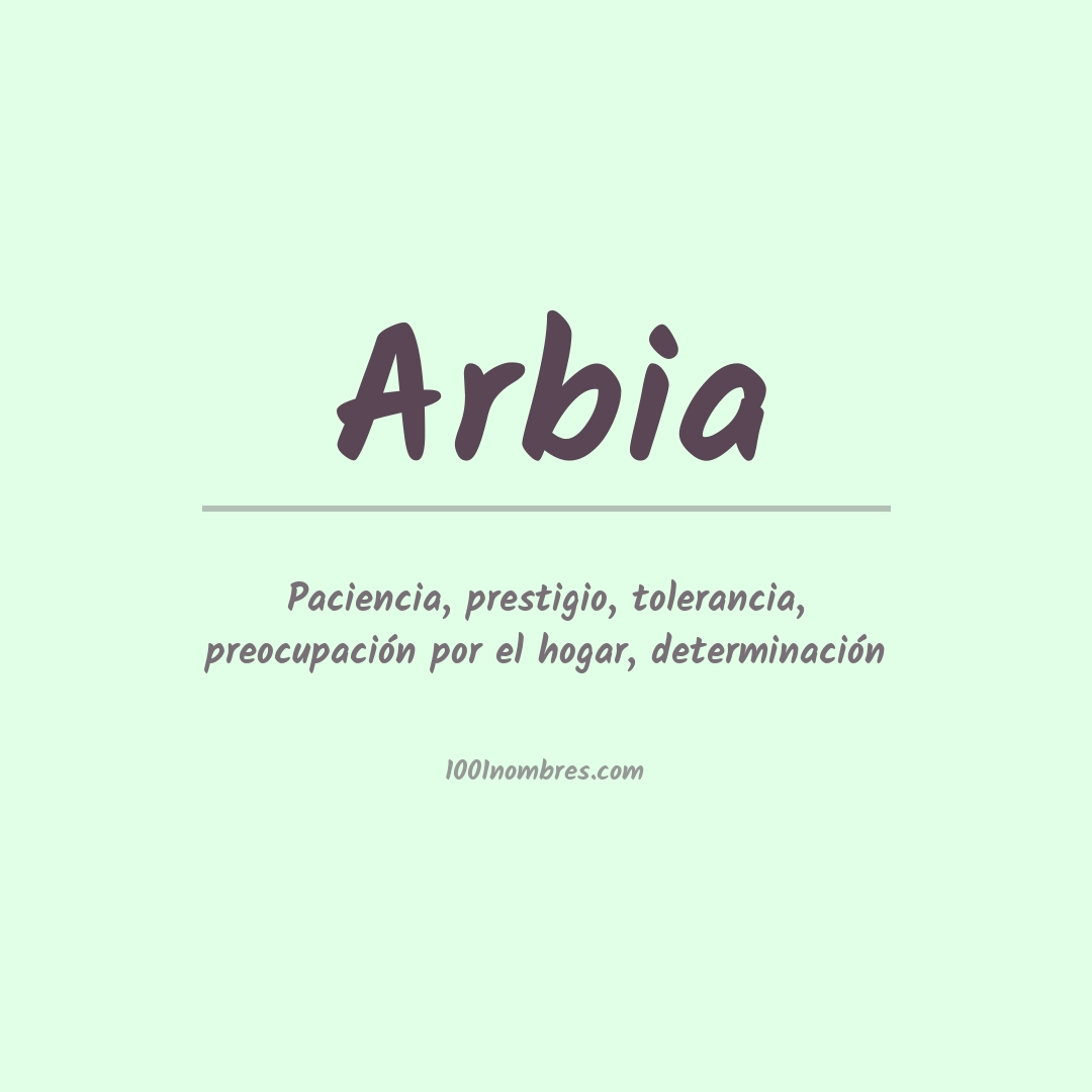 Significado del nombre Arbia Significado del nombre Arbia