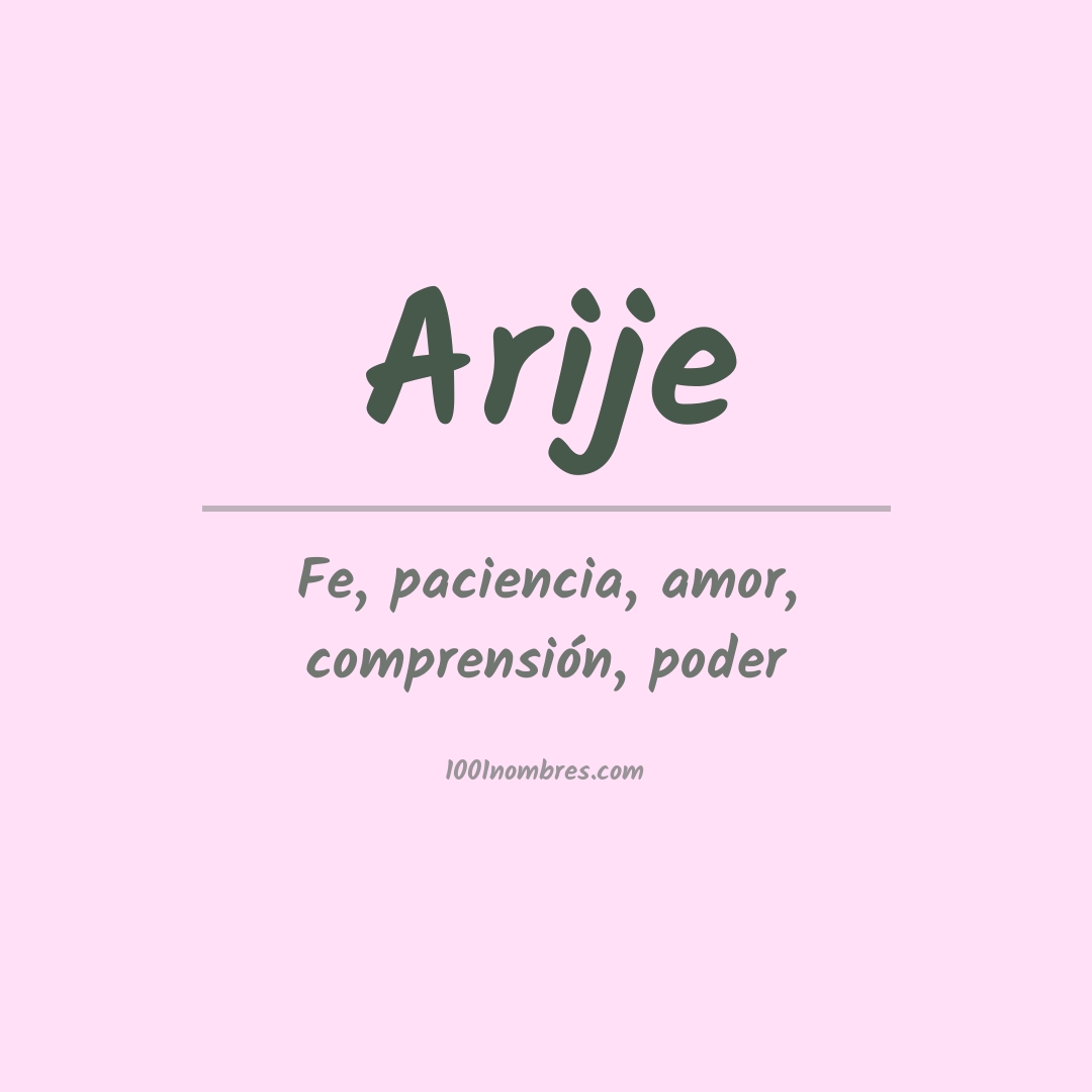 Significado del nombre Arije Significado del nombre Arije