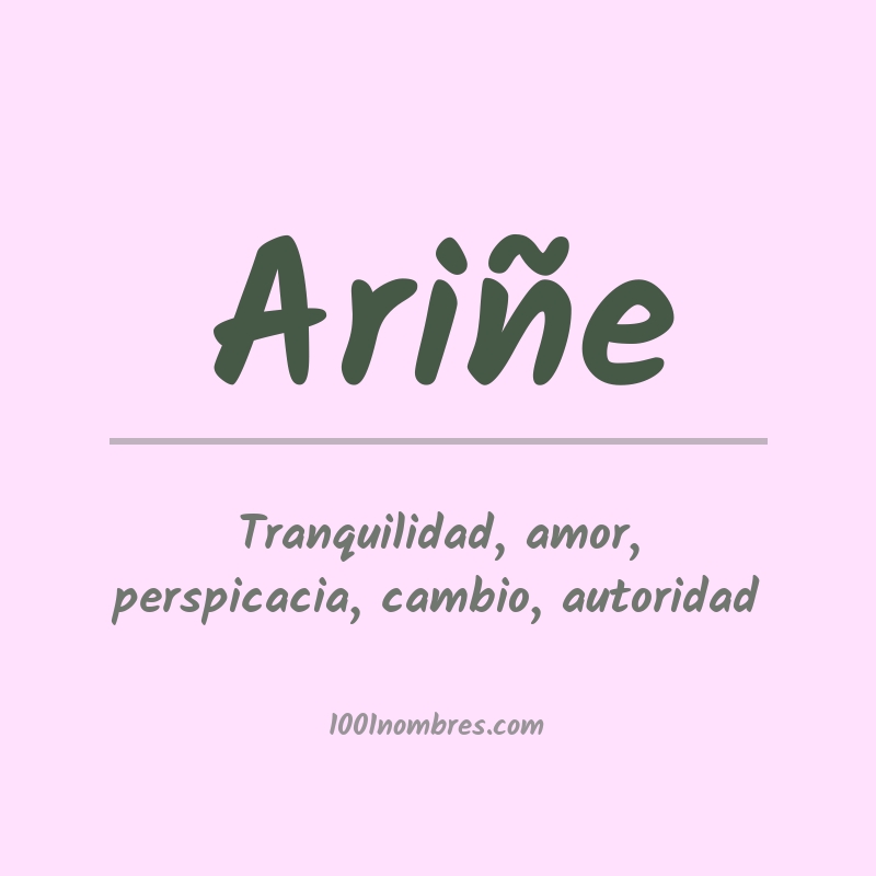 Significado del nombre Ariñe Significado del nombre Ariñe