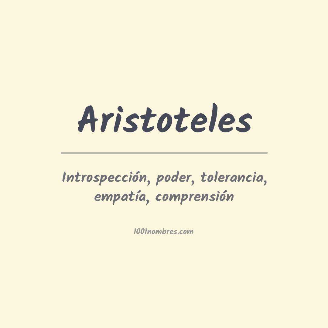 Significado del nombre Aristoteles
