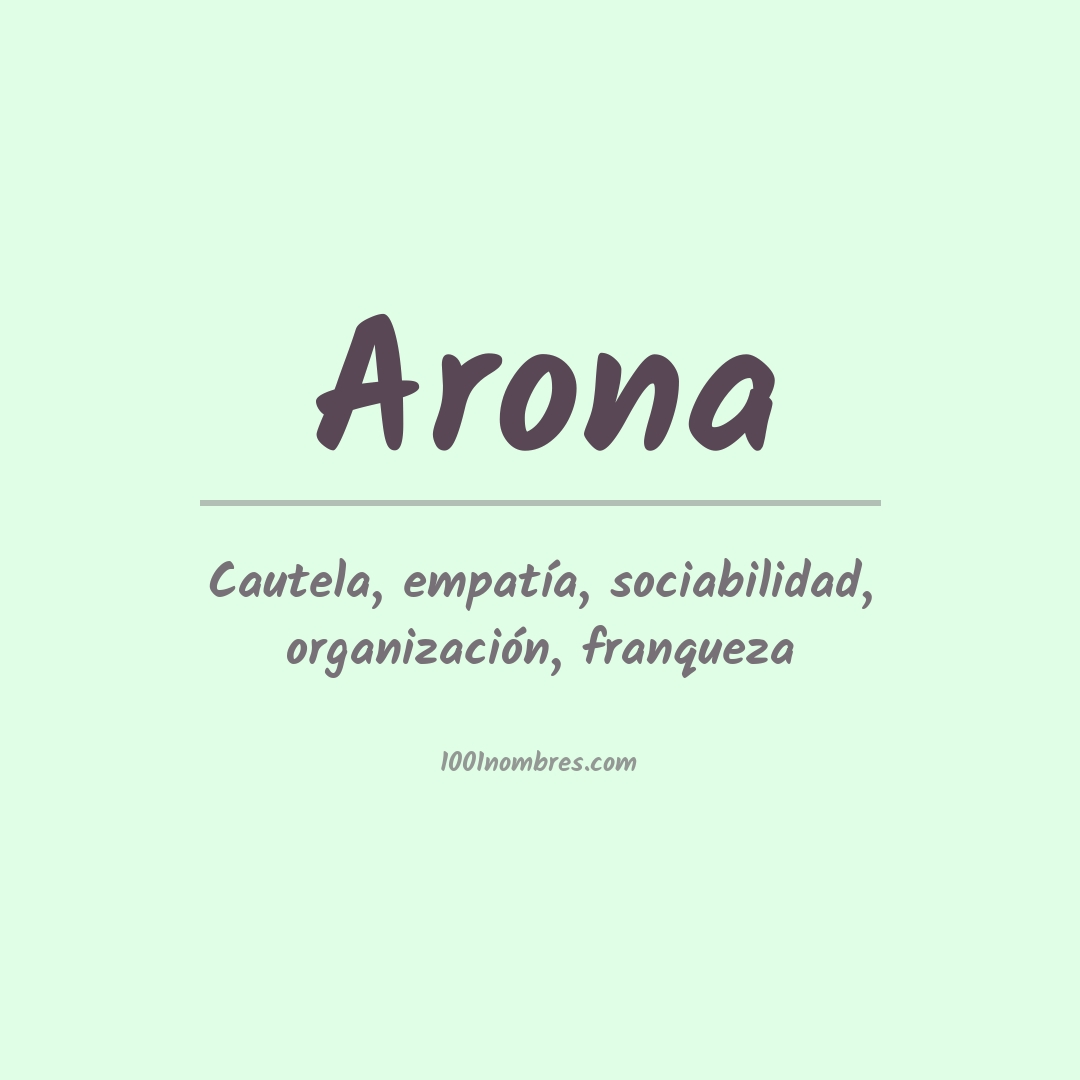 Significado del nombre Arona Significado del nombre Arona