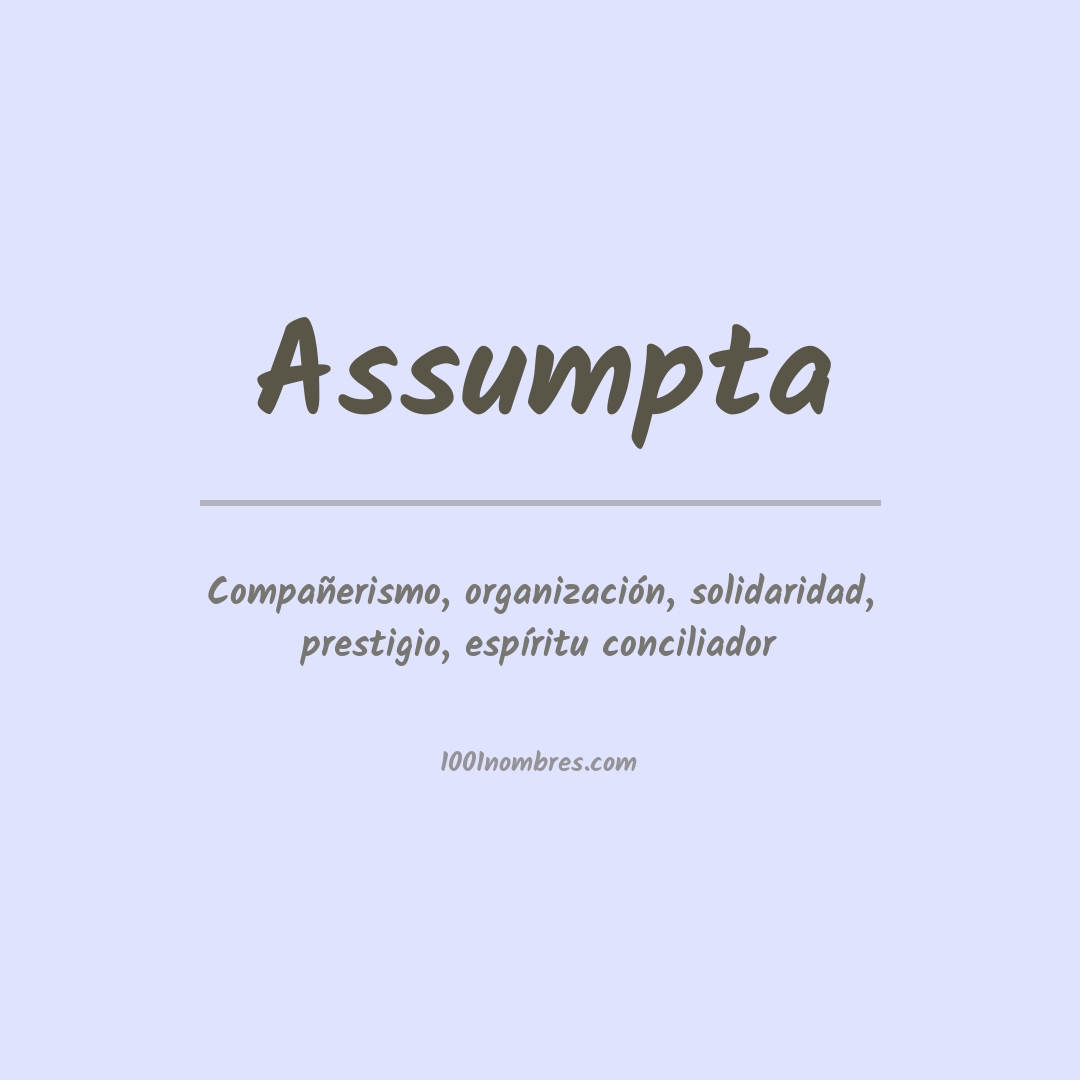 Significado del nombre Assumpta