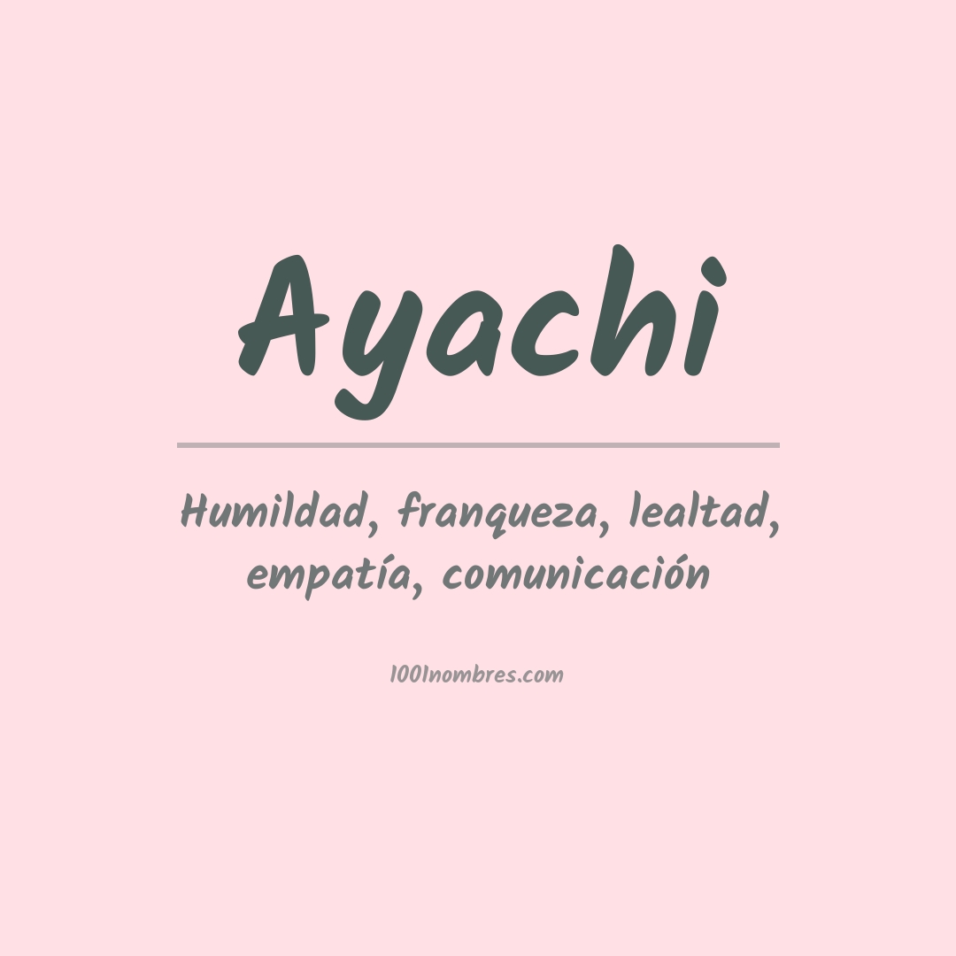 Significado del nombre Ayachi Significado del nombre Ayachi