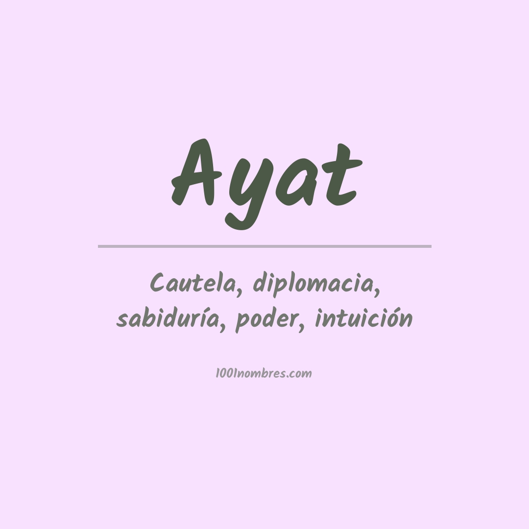 Significado del nombre Ayat Significado del nombre Ayat