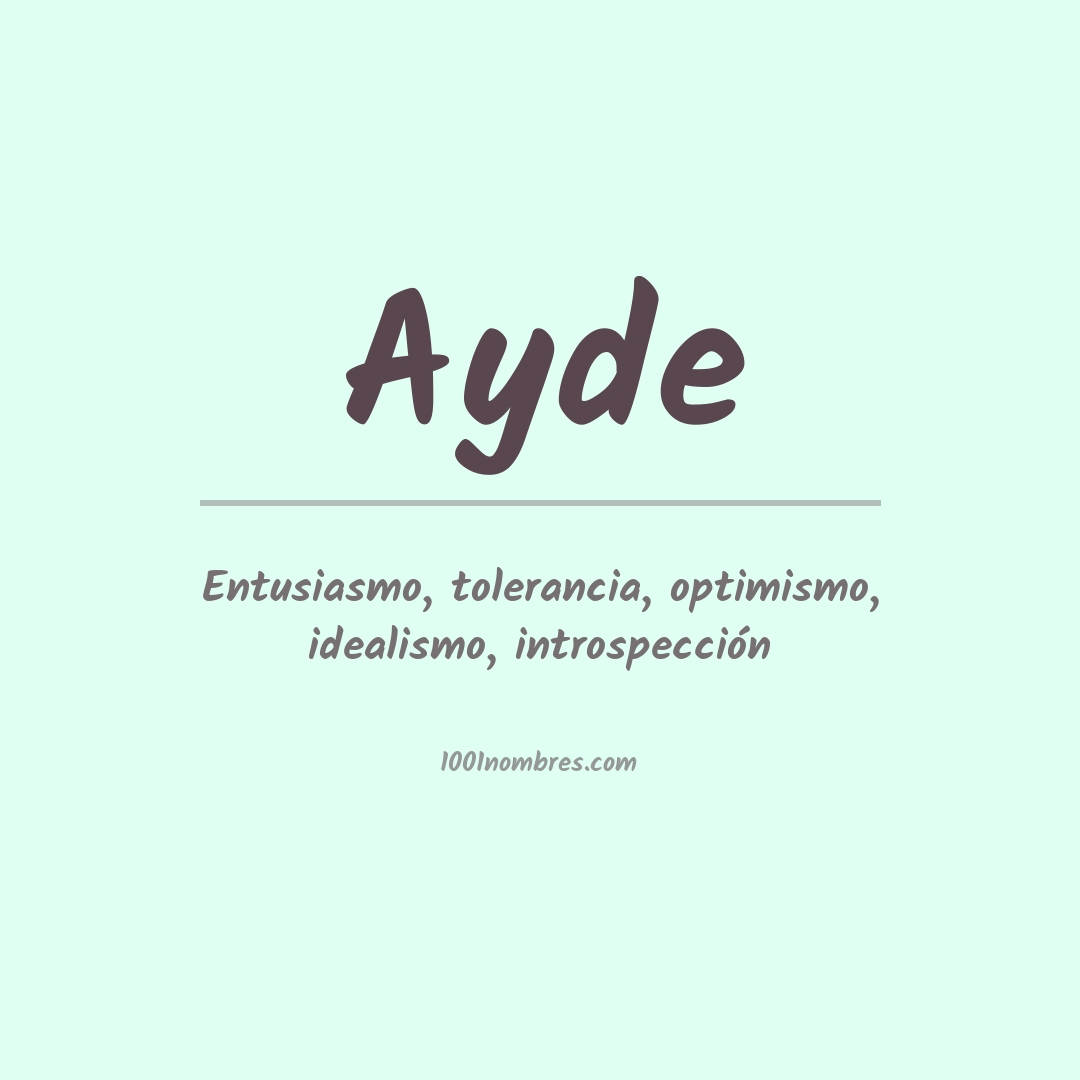 Significado del nombre Ayde