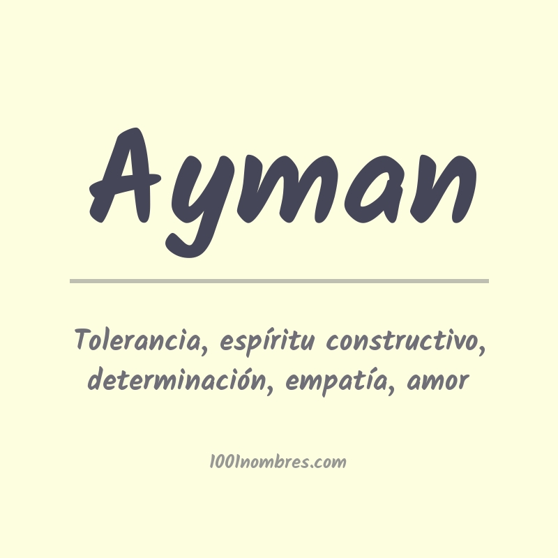 Significado del nombre Ayman Significado del nombre Ayman