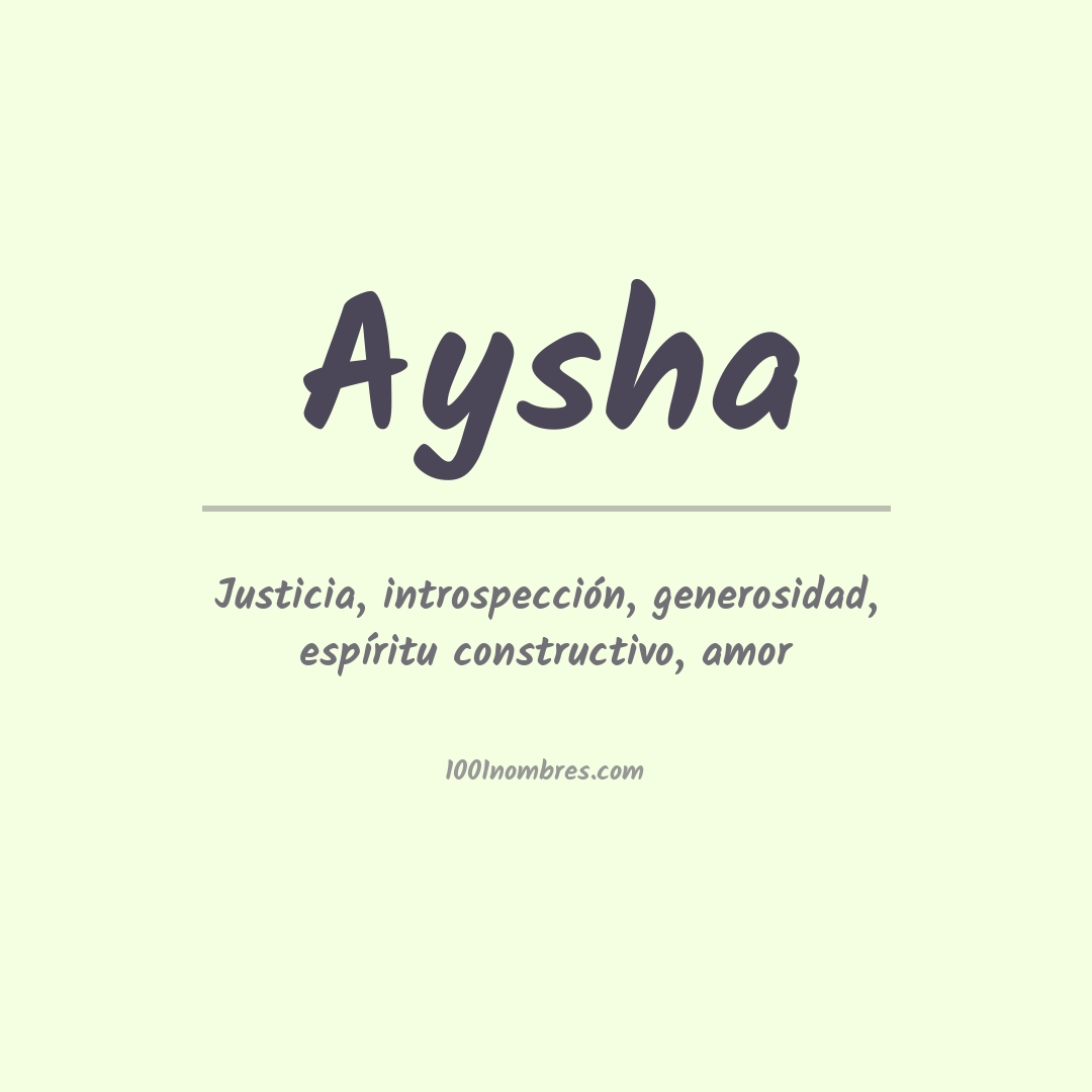 Significado del nombre Aysha