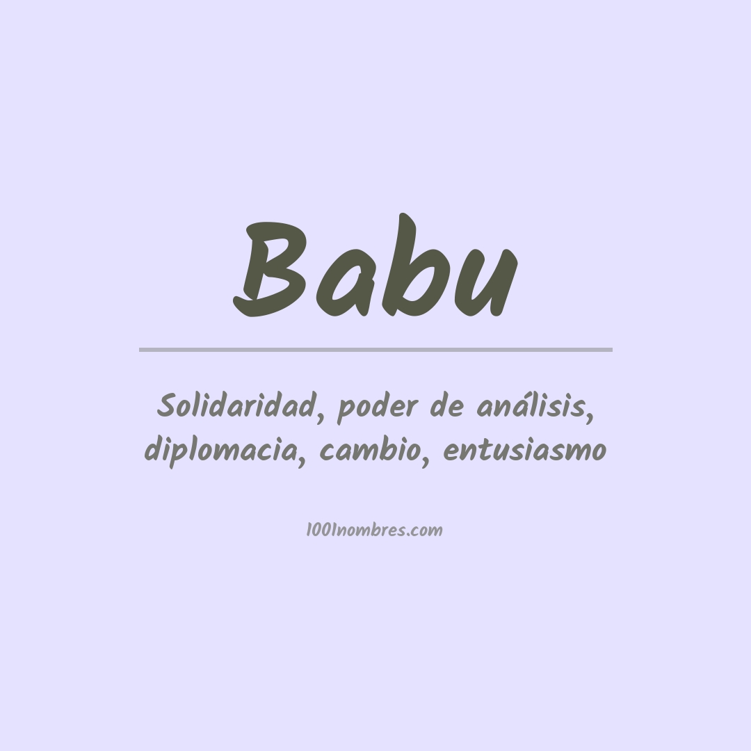 Significado del nombre Babu