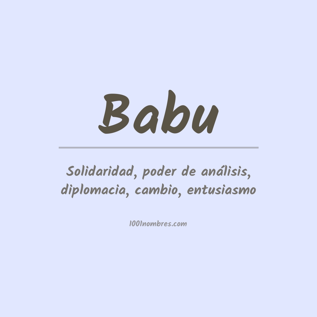 Significado del nombre Babu