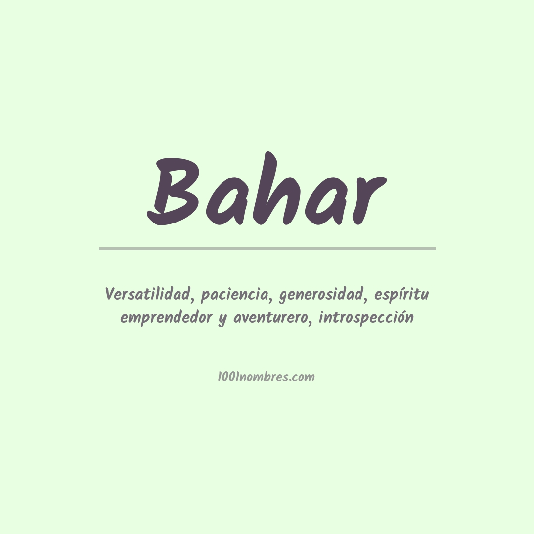 Significado del nombre Bahar