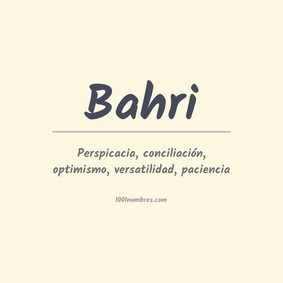 Significado del nombre Bahri