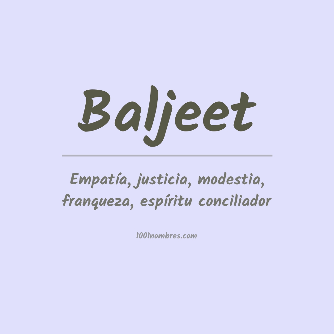 Significado del nombre Baljeet Significado del nombre Baljeet