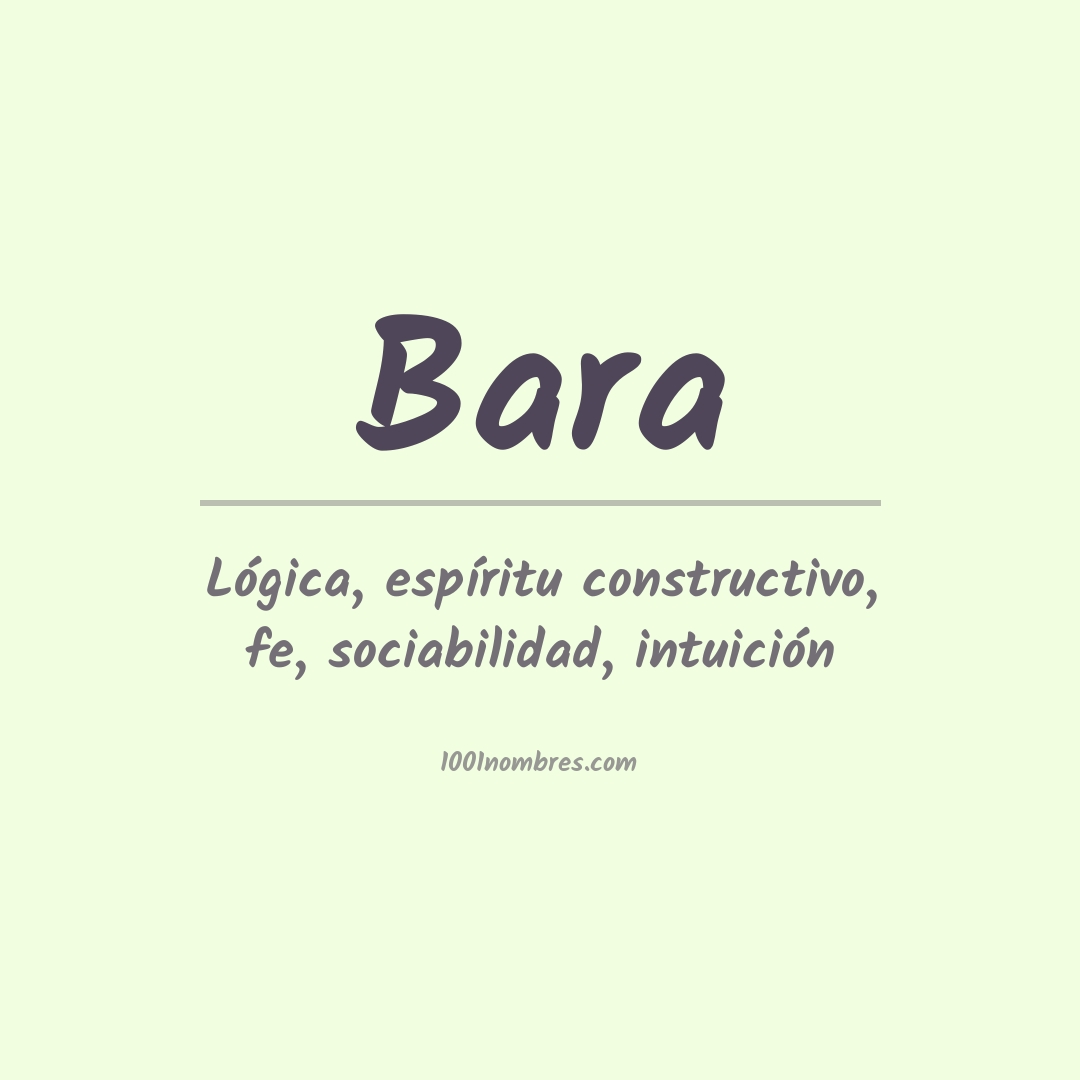 Significado del nombre Bara