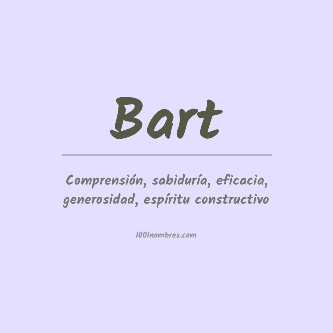 Significado del nombre Bart
