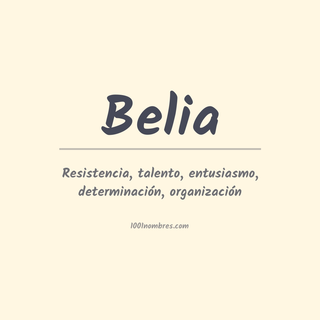 Significado del nombre Belia