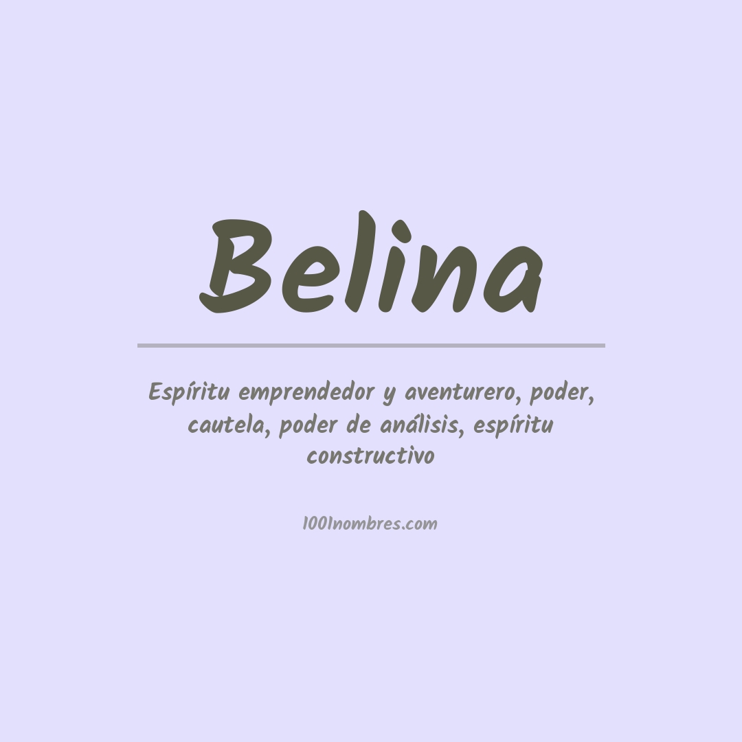 Significado del nombre Belina