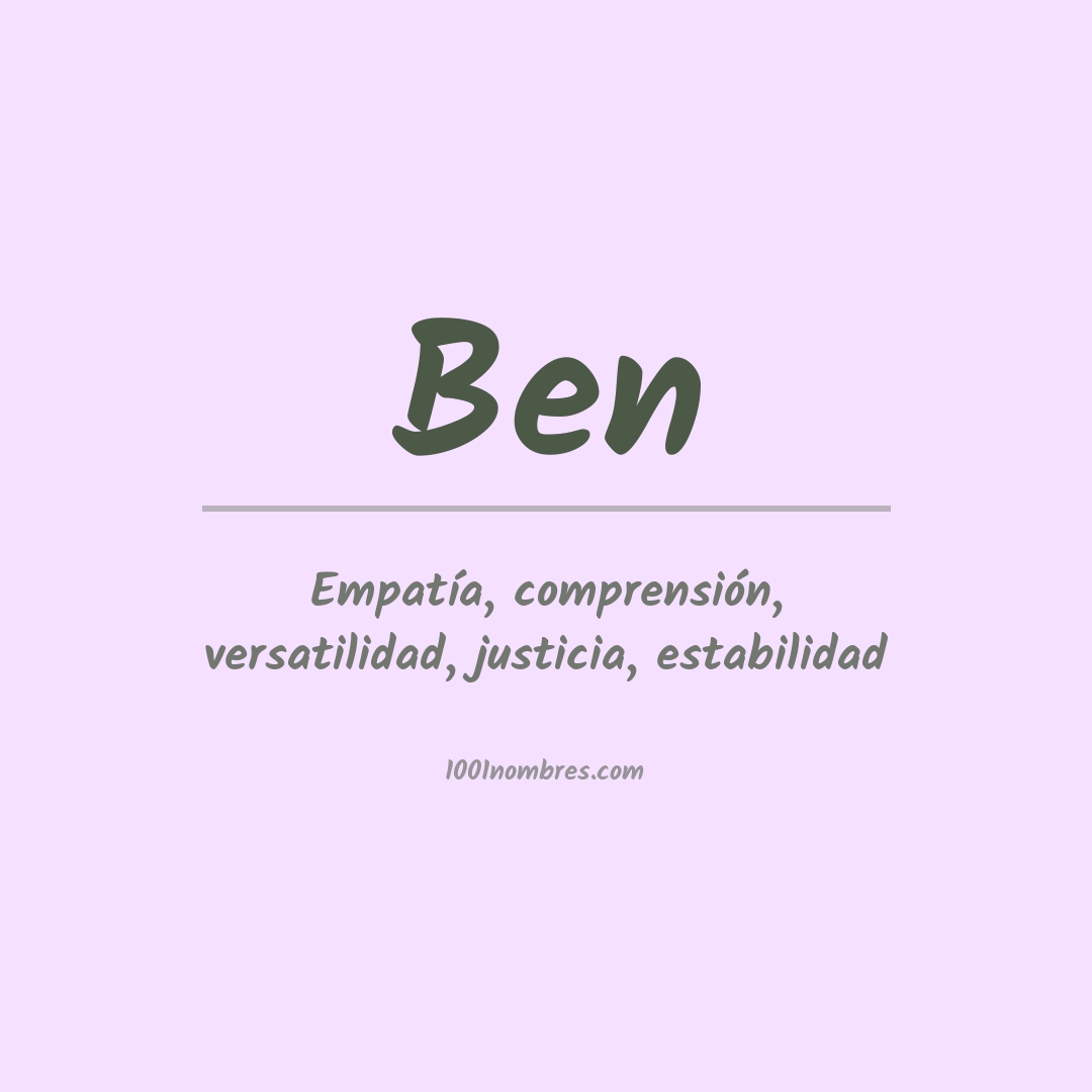 Significado del nombre Ben