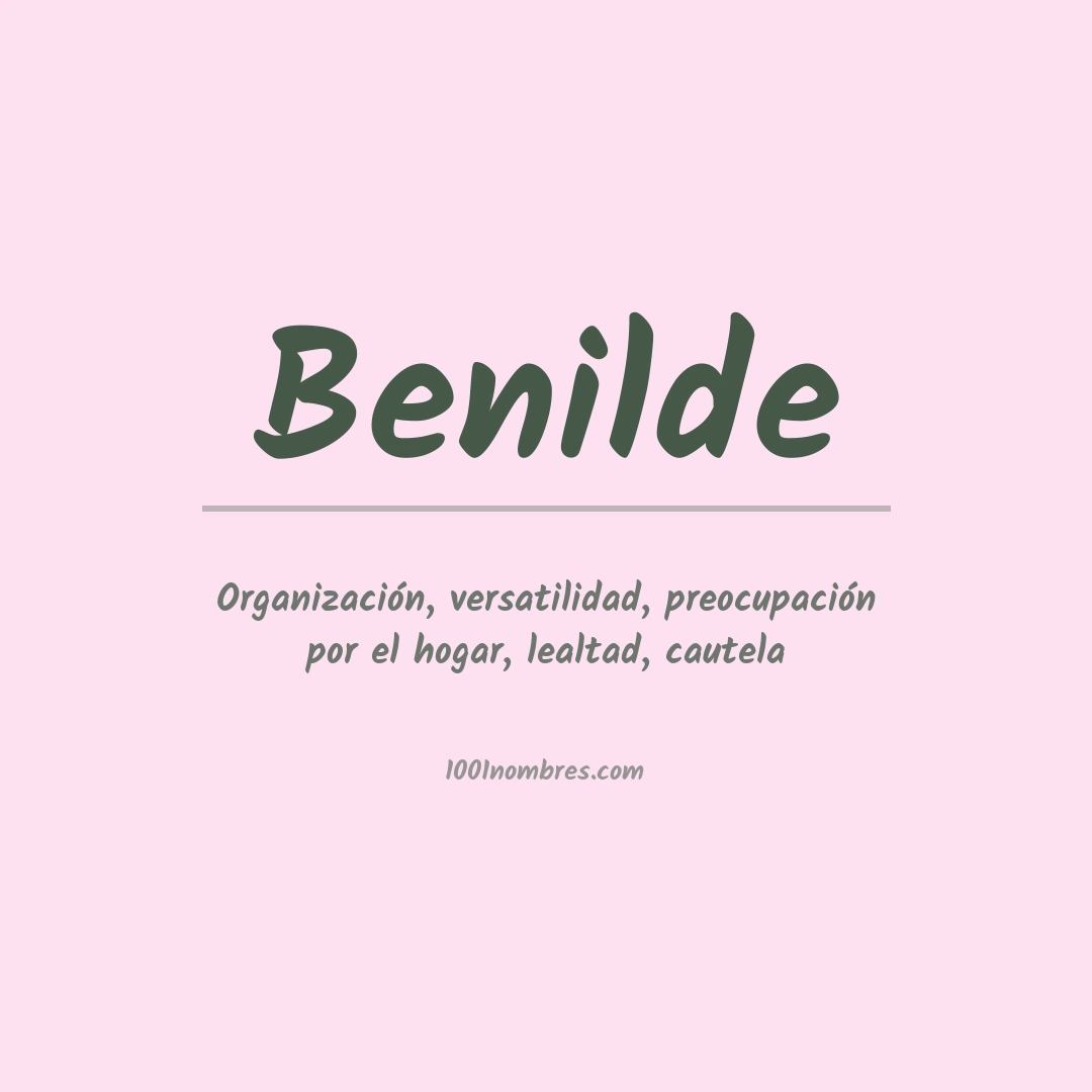 Significado del nombre Benilde Significado del nombre Benilde