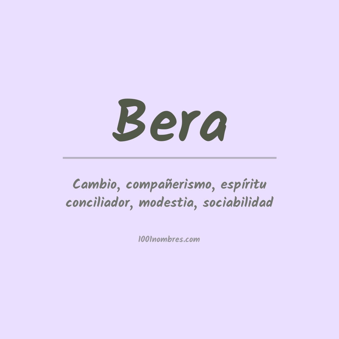 Significado del nombre Bera