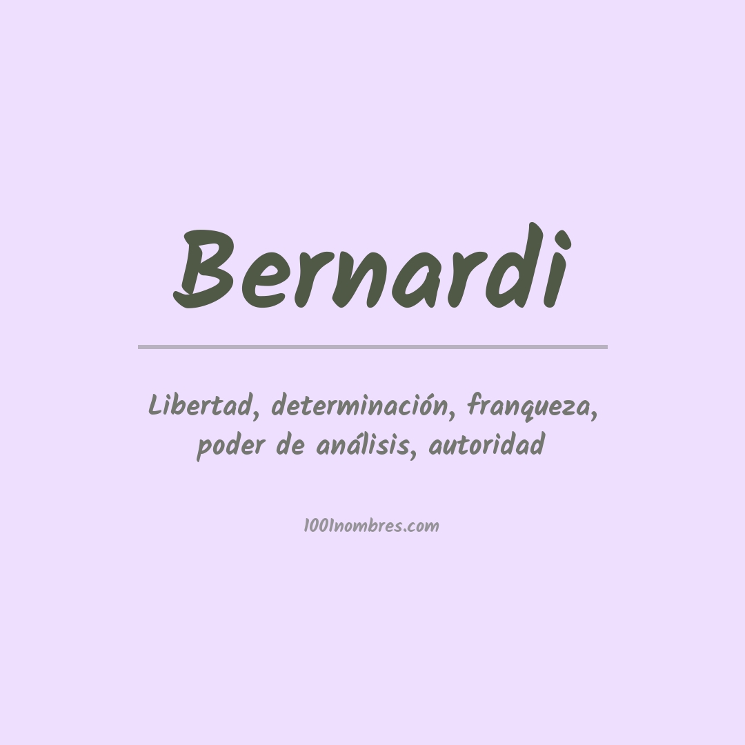 Significado del nombre Bernardi