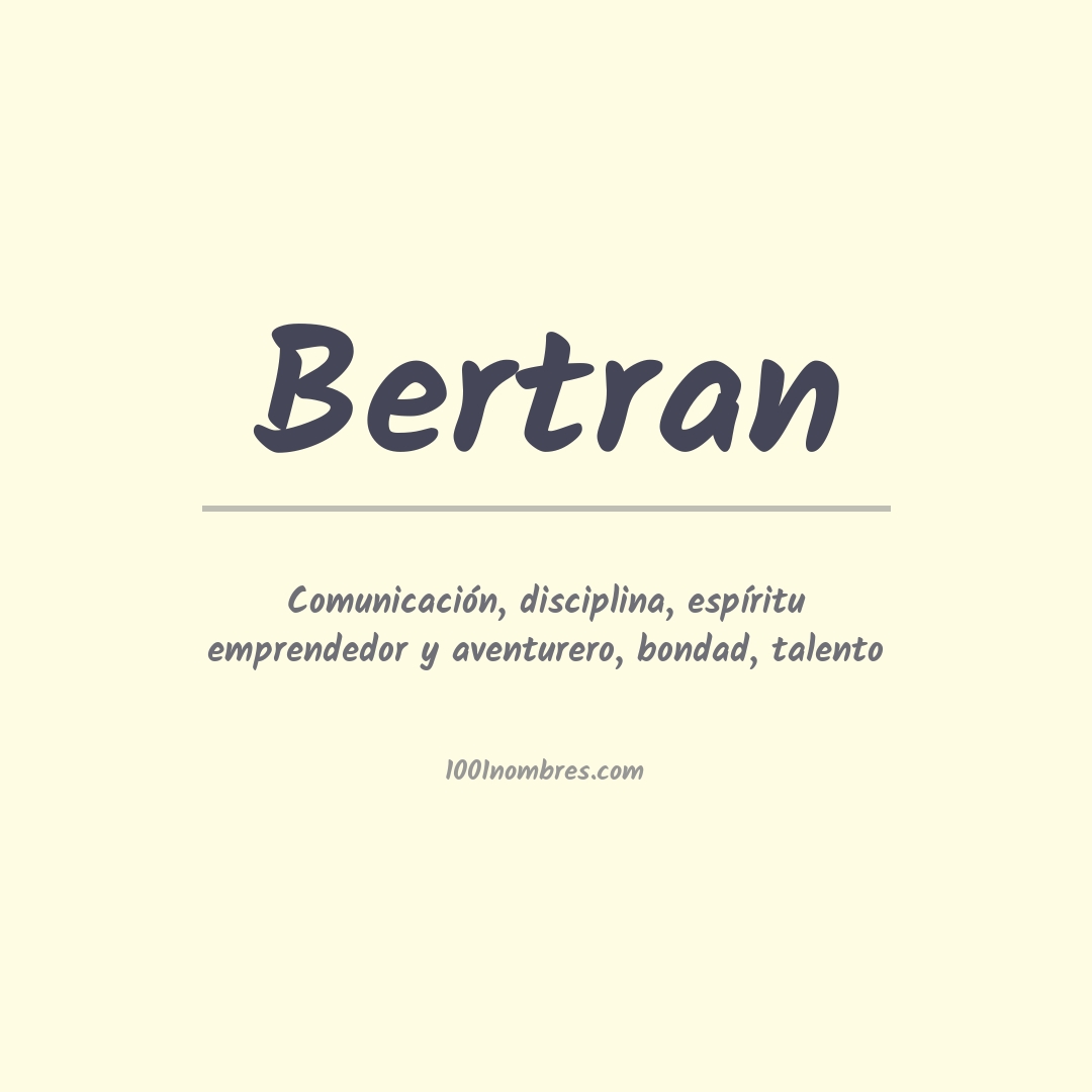 Significado del nombre Bertran