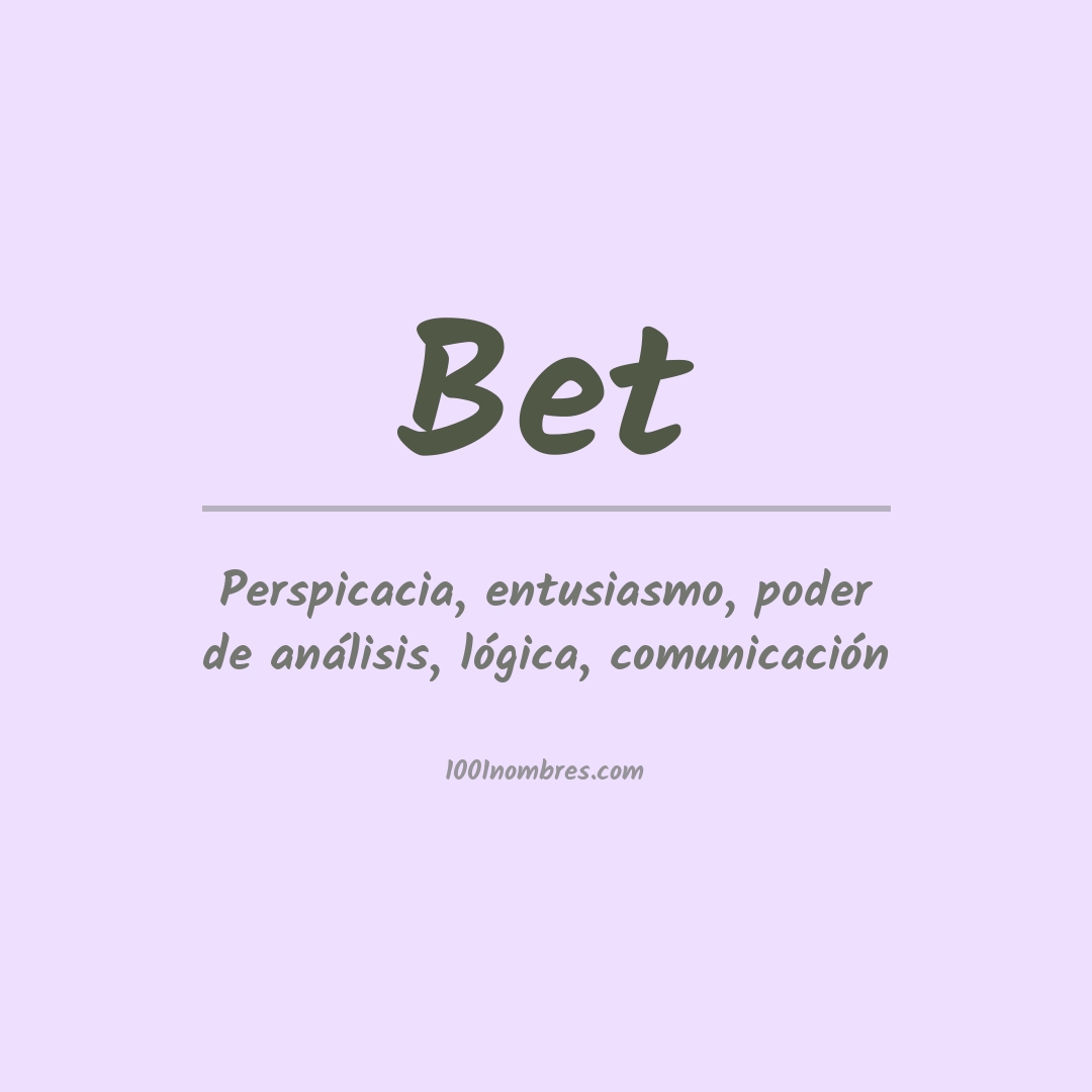 Significado del nombre Bet