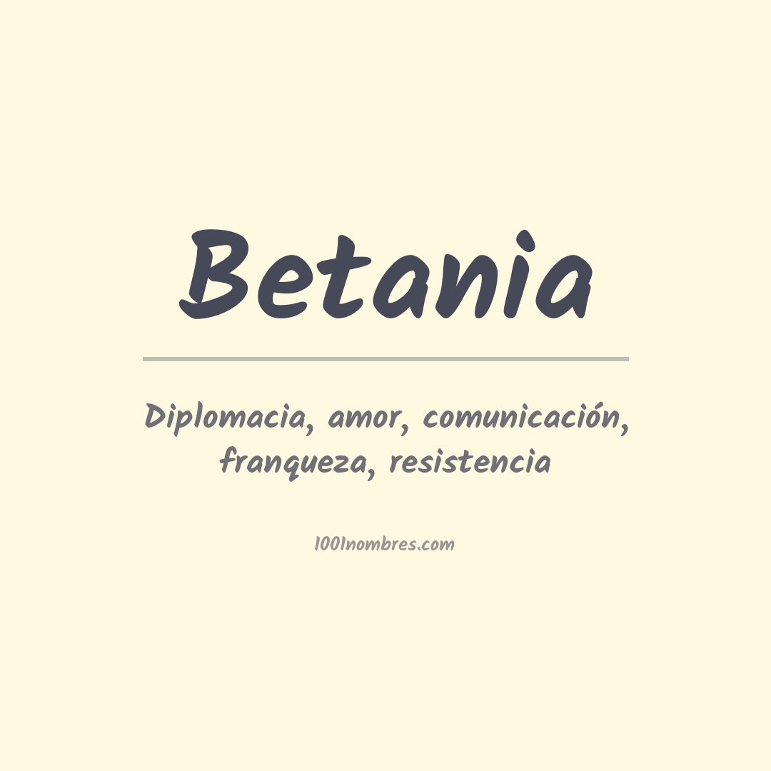 Significado del nombre Betania