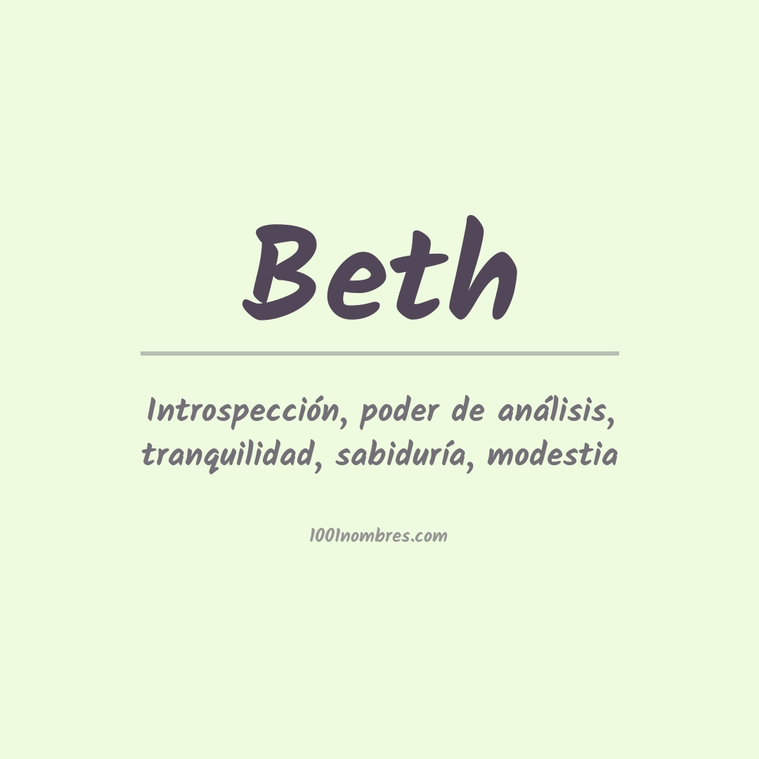 Significado del nombre Beth