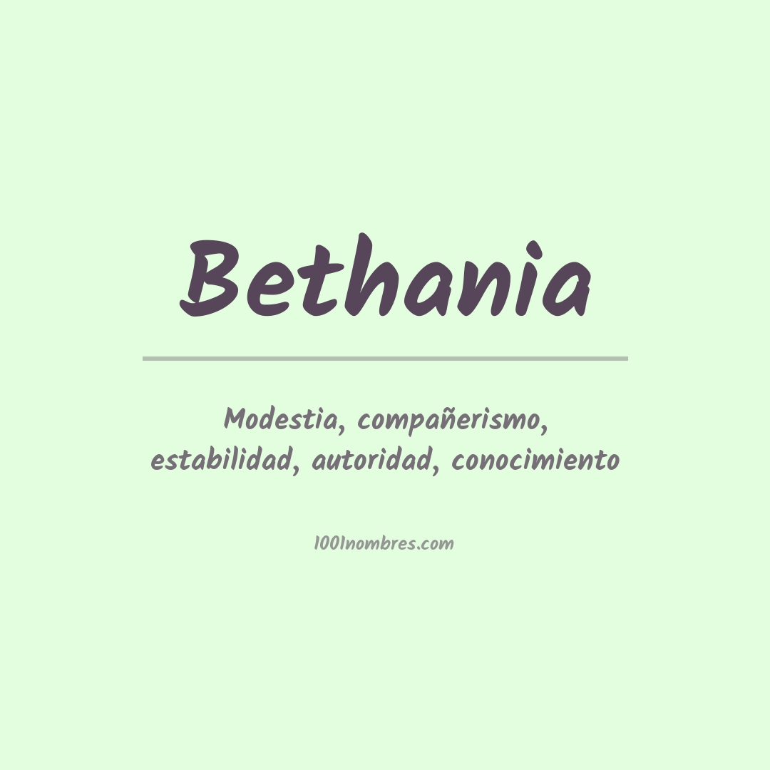 Significado del nombre Bethania
