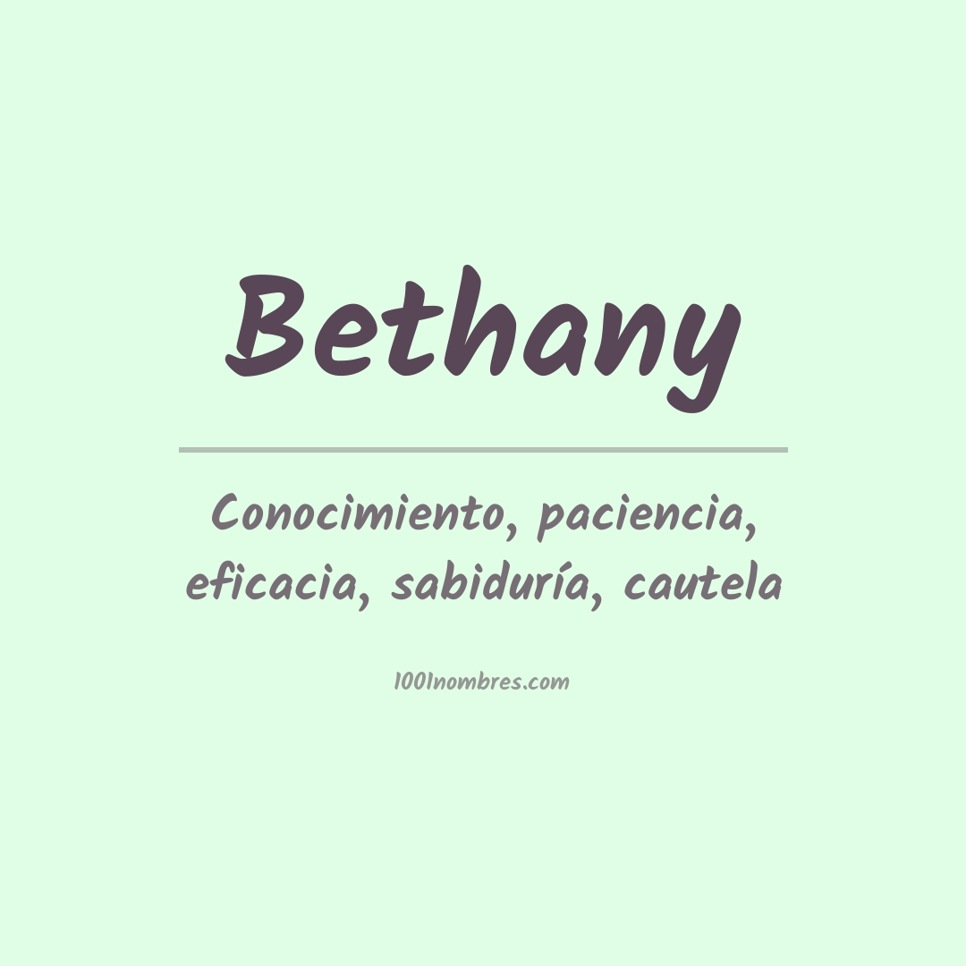 Significado del nombre Bethany