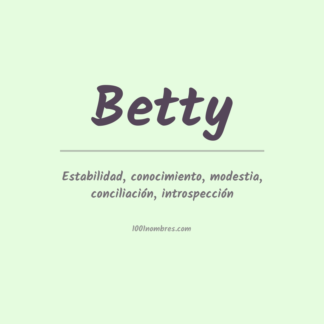 Significado del nombre Betty