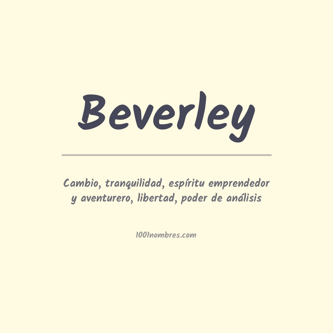 Significado del nombre Beverley