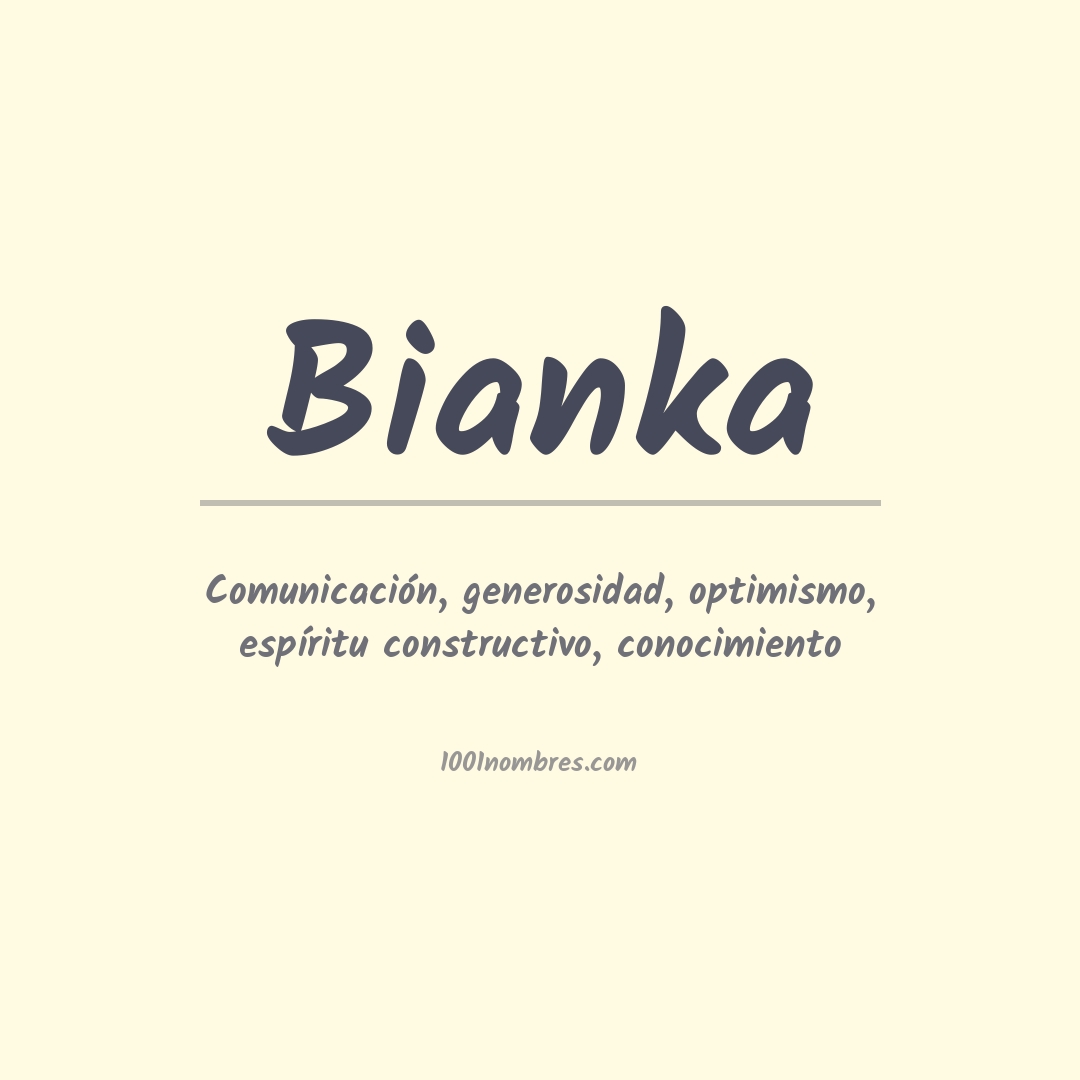 Significado del nombre Bianka