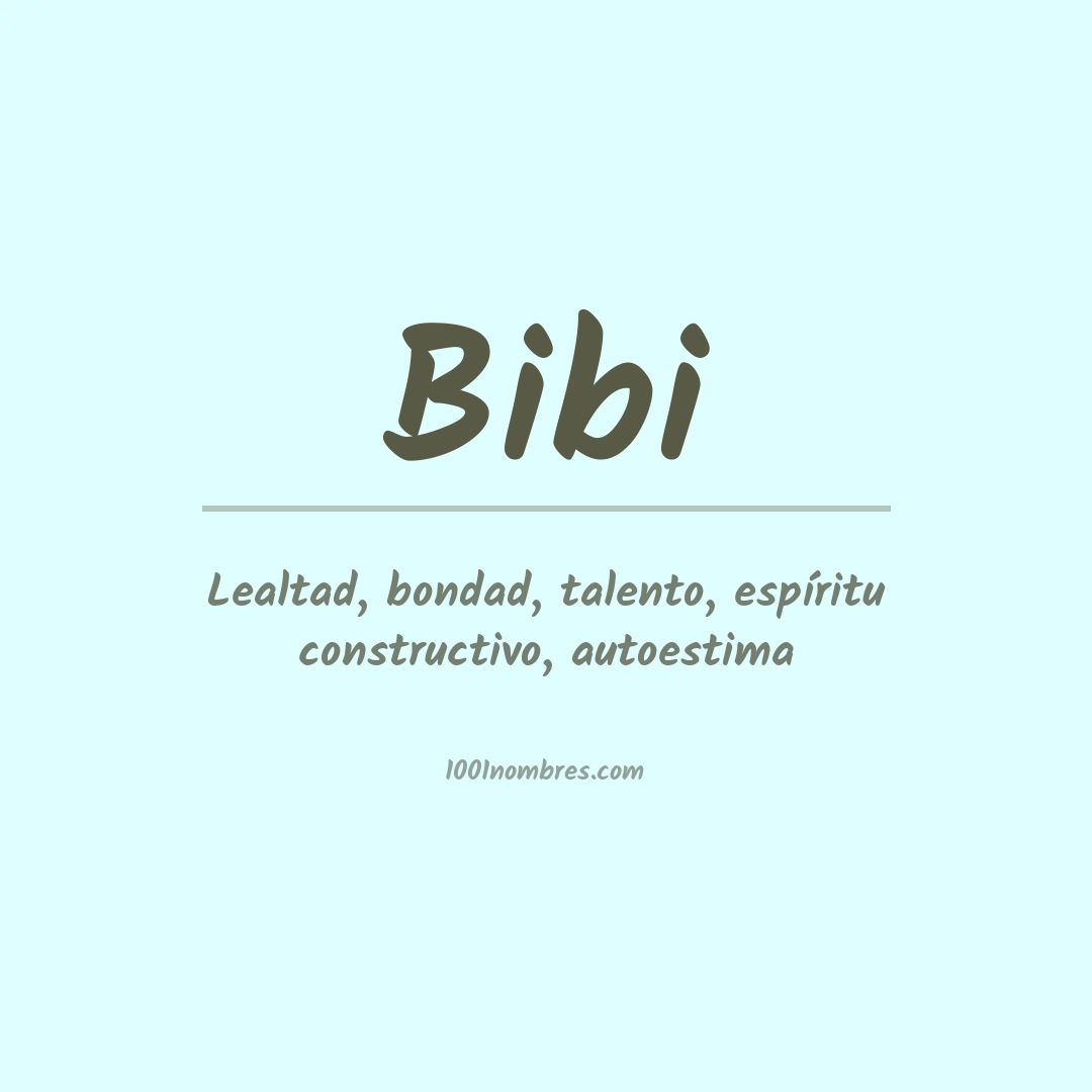 Significado del nombre Bibi