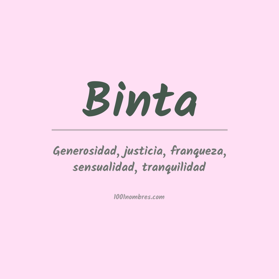 Significado del nombre Binta Significado del nombre Binta