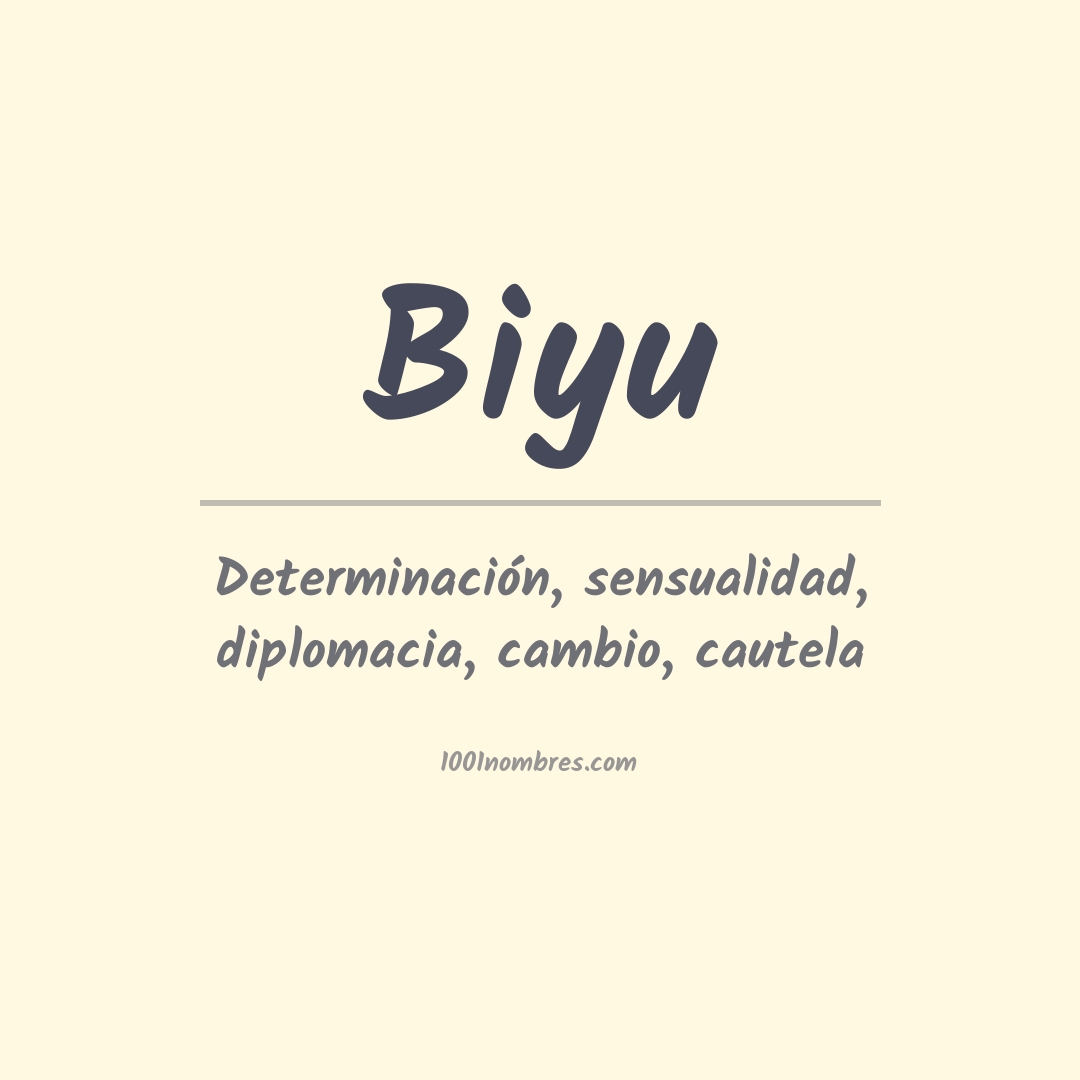 Significado del nombre Biyu