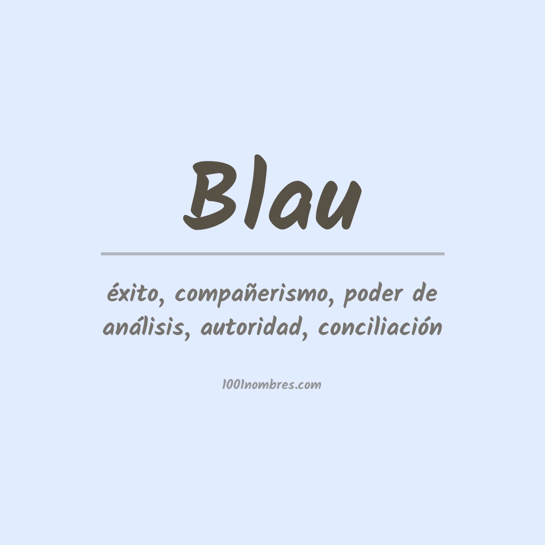 Significado del nombre Blau