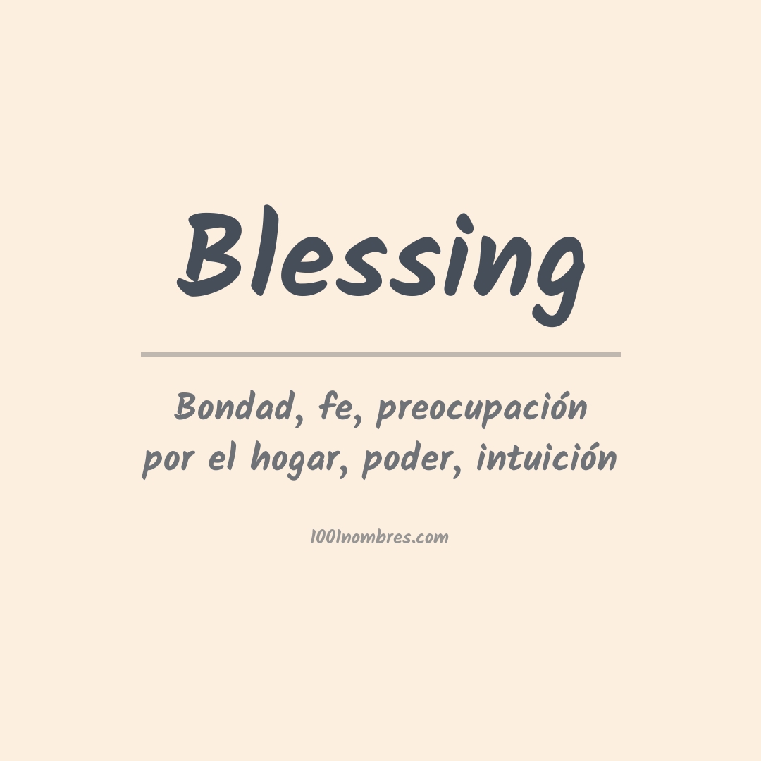 Significado del nombre Blessing Significado del nombre Blessing