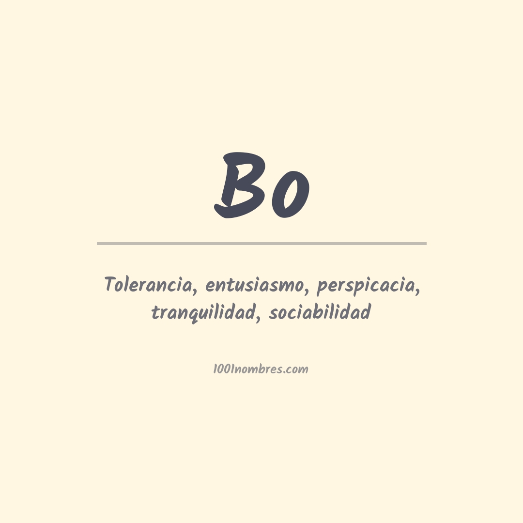 Significado del nombre Bo