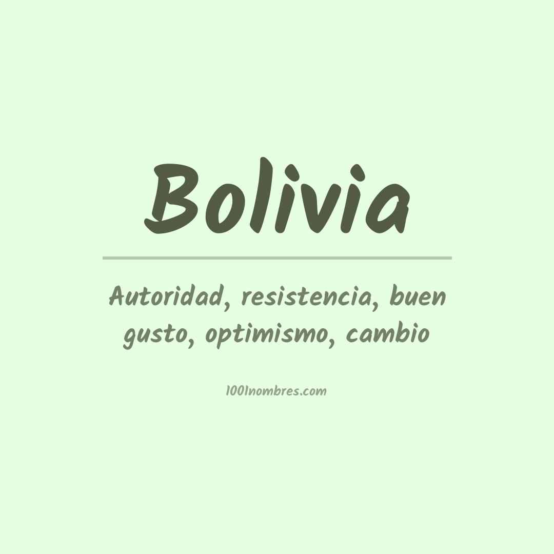 Significado del nombre Bolivia